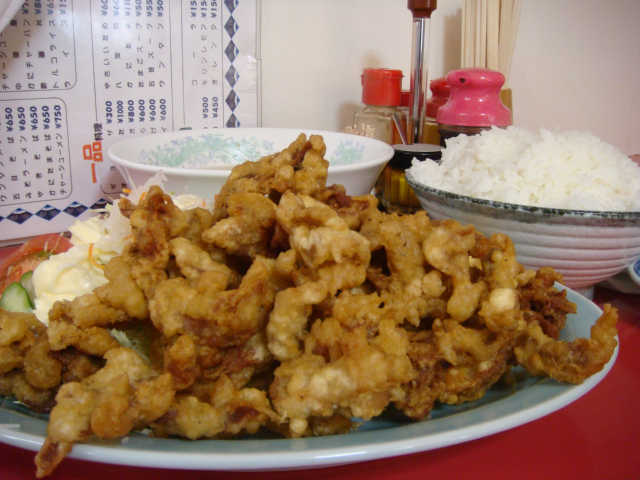 肉の天ぷら定食おかず・ご飯大盛（1,150円）